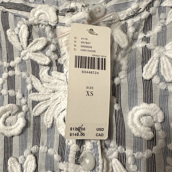 Anthropologie Pilcro The Whitney Trapeze Embroidered Appliqué Buttondown XS - Picture 2 of 8